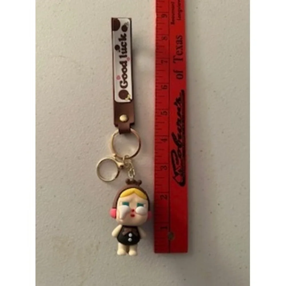 Crybaby Sad Monster Keychain Brown Good Luck Strap Bag Charm Accessory
